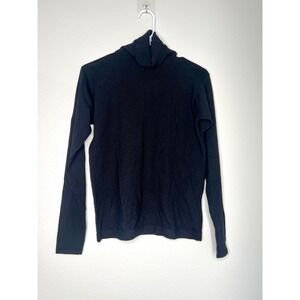 Ellen Tracy Vintage  Black 100% Wool Turtleneck Sweater Size S